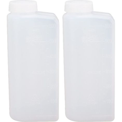 Botellas mezcladoras de combustible de gasolina y aceite de 2 tiempos, de nailon antidesgaste profesional, de 600 ml, para motosierra y planchadora, paquete de 2 (1/4)
