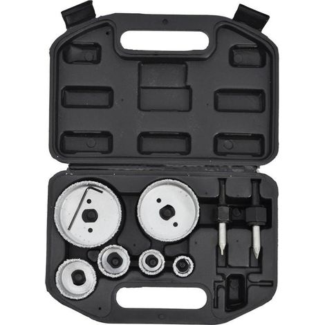 AWTOOLS Wolfram-Lochsägen-Set für Fliesen, 9-teilig, 22–73 mm