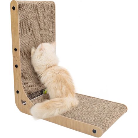 Heikoeco® cat scratcher, jouets pour chats ultra-durables pour chats, 26Bx42Lx47H cm avec ballon, durabilité du scratcher pour chats, l shape cat scratcher (1/5)