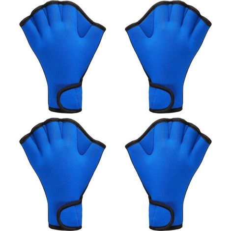 2 paires de gants de natation Aqua Fit Gants d'entraînement de natation Gants en néoprène Webbed Fitness Gants d'entraînement de résistance à l'eau pour la natation et la plongée avec dragonne