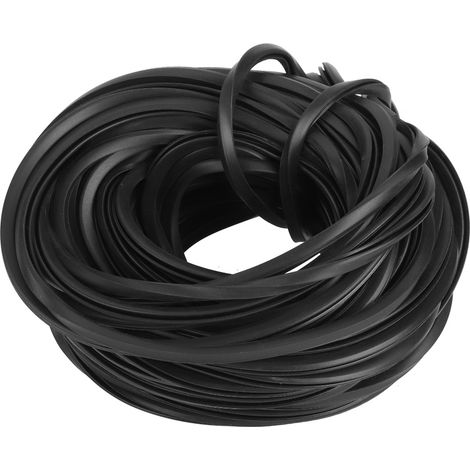 Câble en caoutchouc noir pour serre, accessoires et fournitures pour l'étanchéité du verre, 18 m (1/5)