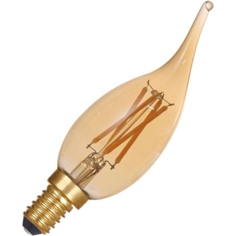 Lpe flamme coup/vent C35 E14 4,1W 2500K 320lm Cl. Enrg G 25000H DIM ambrée ARIC 20122 (1/5)