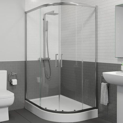 Offset Quadrant Shower Enclosure 900x760mm Easy Plumb Tray (Right Entry) 8mm Glass (1/5)