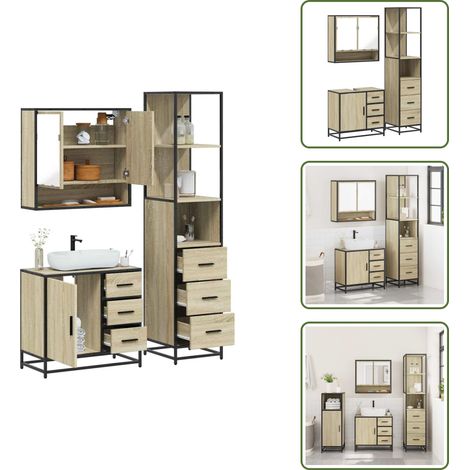 vidaXL Ensemble de meubles de salle de bain 3 pcs chêne sonoma