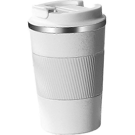 Mug de voyage isotherme avec couvercle, 510 ml/380 ml, en acier inoxydable à isolation sous vide, idéal pour le café et l'eau. Compact et léger.-380ml White (1/5)