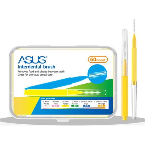 Brosse interdentaire à manche droit, boîte de 60, pour le nettoyage des espaces interdentaires, brosse interdentaire orthodontique de type I (1/5)