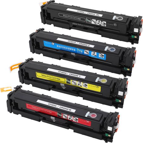 4 cartouches toner CRG045 noir cyan jaune magenta compatibles MF634Cdw MF632Cdw LBP612Cdw MF635Cx MF634 (1/5)