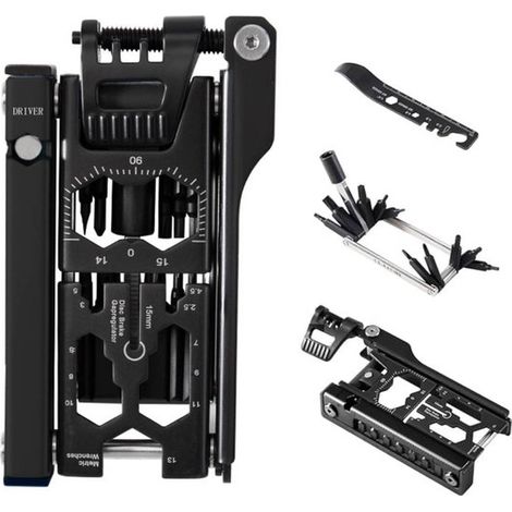 Outil multifonction pour vélo 38 Combi 1 : kit de réparation comprenant dérive-chaîne, clé Allen, dérive-chaîne et outil pour manivelle – un ensemble d’accessoires de vélo portable. (1/5)