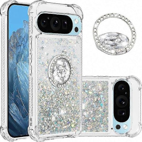 Google Pixel 10 Pro TPU-Hülle mit Ständer, stoßfeste Hülle in Quicksand Green mit Herzmuster, robuste Schutzhülle mit Ständer (1/5)