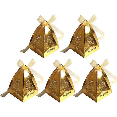 10er-Packung Pralinenschachteln, Partygeschenke, Pyramidenförmige Pralinenschachteln, Eid-557cm-Golden (1/3)
