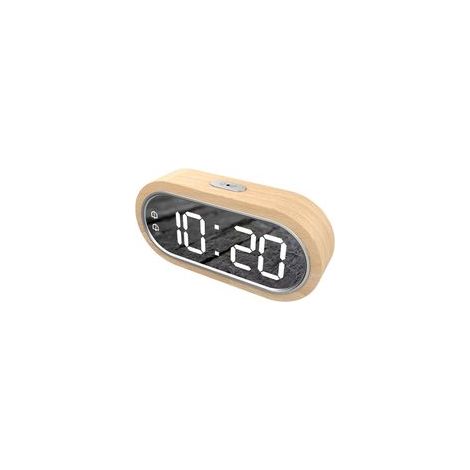 Cette horloge numérique en bois de hêtre est dotée de deux alarmes, d'une fonction snooze, d'une alimentation USB et d'un affichage de la température. (1/5)