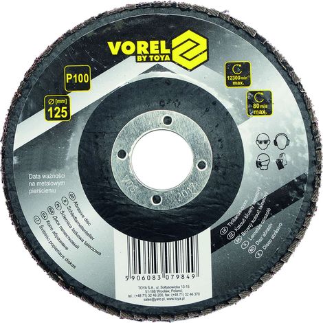 VOREL FÄCHERSCHEIBE 125mm P100 FÜR WINKELSCHLEIFER (1/3)