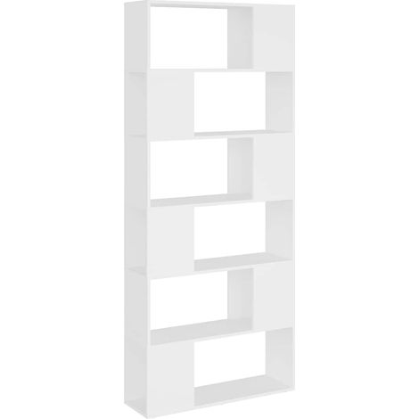 Maison Exclusive - Bücherregal Raumteiler Weiß 80x24x186 cm Holzw (1/5)