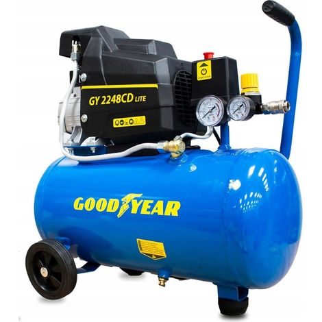 Compresseur d'air 24 Litres 8 bar 165L/min Manomètres Gonflage Soufflage Outils Pneumatiques GOODYEAR (1/5)
