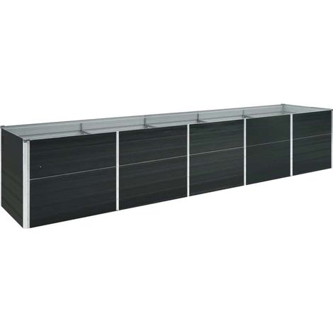 vidaXL Garden Raised Bed Galvanised Steel 400x80x77 cm Anthracite