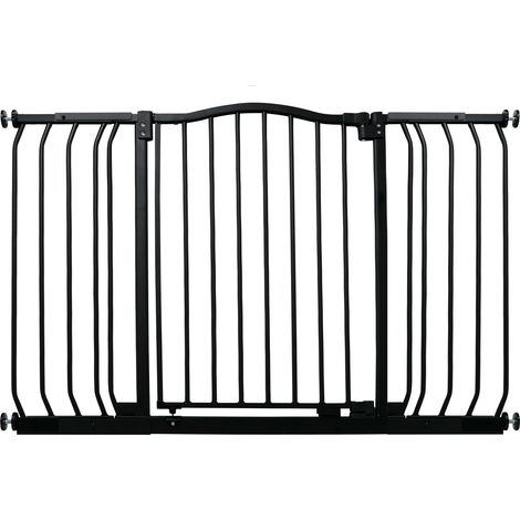 Bettacare Curved Top Dog Gate, 143cm - 152cm, Matt Black, Pressure Fit Pet Gate for Dog and Puppy, Pet and Dog Barrier