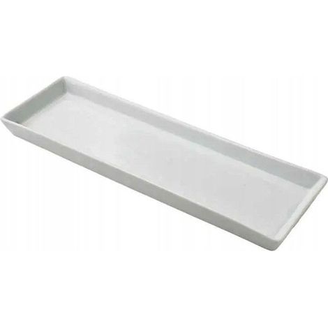 1 plateau de service rectangulaire, en plastique résistant, gris mat, 34,5 x 10,5 x h2,5 cm, pour service à table ou buffet (1/2)