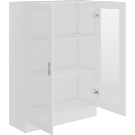 vidaXL Armoire à vitrine Blanc 82,5x30,5x115 cm Bois d'ingénierie (1/5)