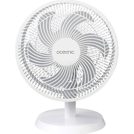 Ventilateur de table OCEANIC - 35W - Diametre 30,5 cm - 3 vitesses - Oscillant - Blanc