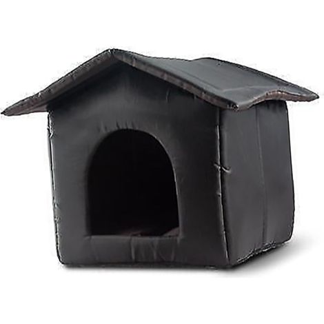 Abri extérieur pour chats errants, en tissu Oxford noir résistant aux intempéries et aux salissures, résistant aux morsures. (1/2)
