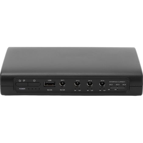 Batterie de Secours UPS, 25 600 MAh 94,72 Wh 5 V 9 V 12 V 5 Prises, Alimentation Ininterrompue pour Caméra de sécurité, Protection Contre Les Surtensions avec Batterie de Secours (1/5)