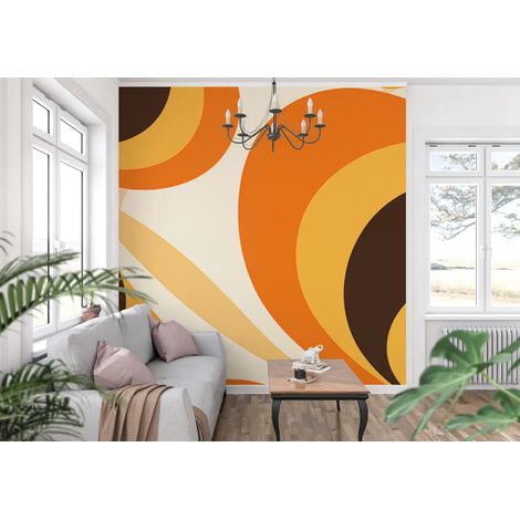 Papier Peint Rétro - Spirales Vintage - 400 x 260 cm (1/2)