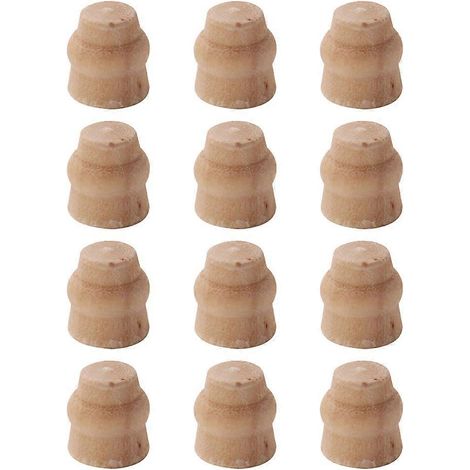 Ces petits pieds de meubles pour enfants, en plastique brun clair, ajoutent une touche de charme à votre maison miniature. Lot de 12. (1/5)