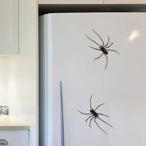 Aimant araignée 3D créatif – Décoration amusante en plastique PP pour réfrigérateur, autocollants réalistes d'insectes pour farce, articles de fête d'Halloween