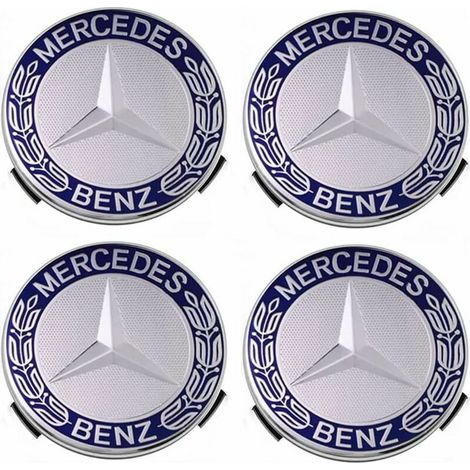 GABRIELLE 4 Stück Radkappen kompatibel mit Mercedes Benz 75 mm – Blau