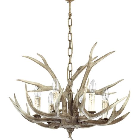 Ideal Lux Chalet - 6 Lichtanhänger Kronleuchter Hellbraun, E14 (1/2)