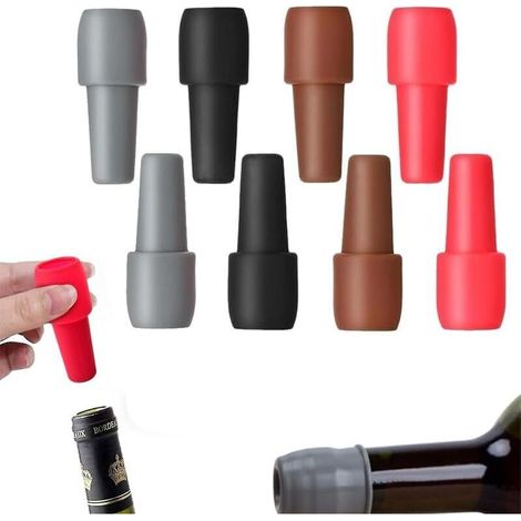 Reusable Sparkling Wine Bottle Stopper, Wine Stoppers for Wine Bottles, Silicone Wine Stopper Wine Bottle Stopper for Beer Champagne Prosecco Home Use (8 Pcs)