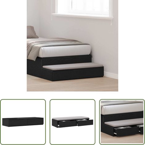 Bett-Schubladen -  Bettschubladen Schwarz Eichen-Optik 100 x 36,5 x 16,5 cm (1/5)