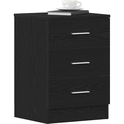 Maison Exclusive - Nachttisch aus schwarzer Eiche, 38 x 35 x 55 c