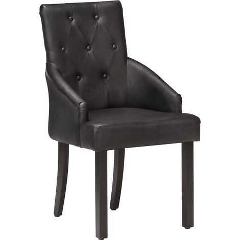 Maison Exclusive - Sedie da Pranzo 4 pz Nere in Vera Pelle di Capra (1/5)