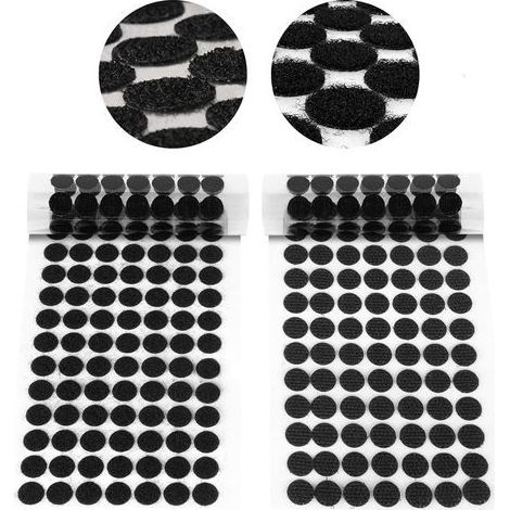Scratch Autocollant Rond, 504 Paires Pastille Scratch Autocollant Crochets et Boucles, 10mm Noir Double Face Rond Pastille Adhesive Collant Point, pour DIY, Artisanat etc (1/5)