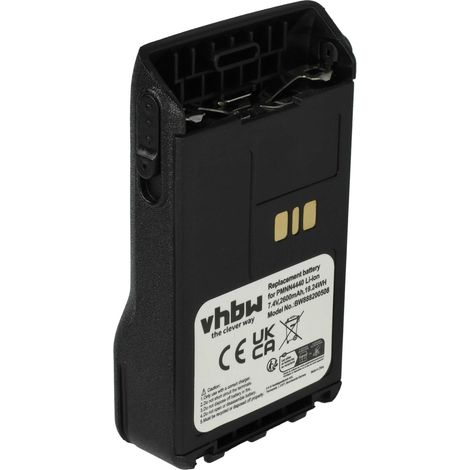 vhbw Akku Ersatz für Motorola PMNN4440, PMNN4502A, PMNN4440AR für Funkgerät, Walkie Talkie (2600 mAh, 7,4 V, Li-Ion)