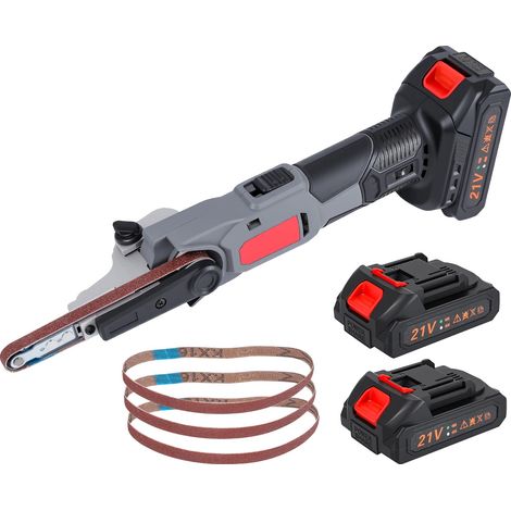 Lijadora de banda inalámbrica, voltaje de 20 V, control de 6 velocidades, tamaño de banda abrasiva de 330 x 10 mm, potencia del motor de 350 W, capacidad de la batería de 1500 mAh. (1/5)