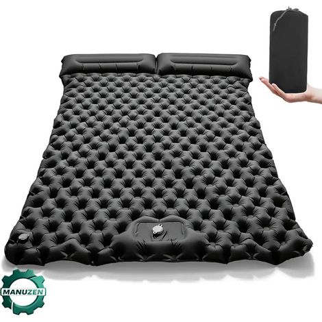 Manuzen - Matelas de Camping Gonflable 2 Places Avec Oreiller Intégré (1/3)