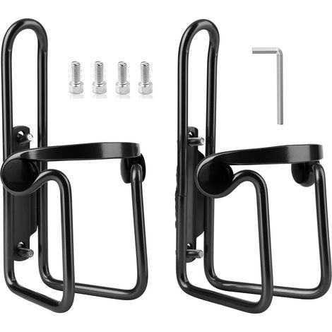 2Pcs Porte Gourde Porte-Bouteille de vélo Cage de Bouteille d'eau en Aluminium Ultra léger Porte-Gourde pour Vélo,VTT,Fauteuil Roulant(Noir) (1/5)
