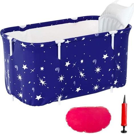 Piscine gonflable, baignoire portable pour adultes, douche de trempage autoportante pliable, baignoire SPA pliable pour la maison avec oreiller gonflable, siège (1/5)