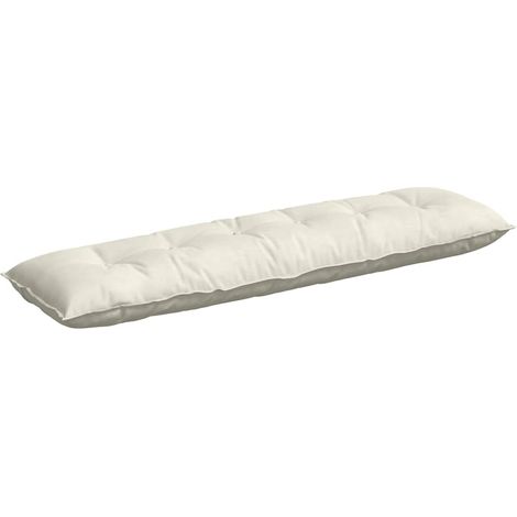 Cuscino per Schiena Crema 180 x 50 cm Tessuto in Cords vidaXL