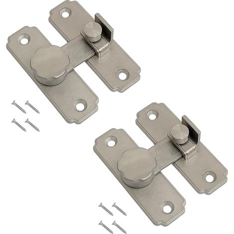 Barn Door Security Latch 304 Stainless Steel 180 Degree Silver 2 Pack (1/5)