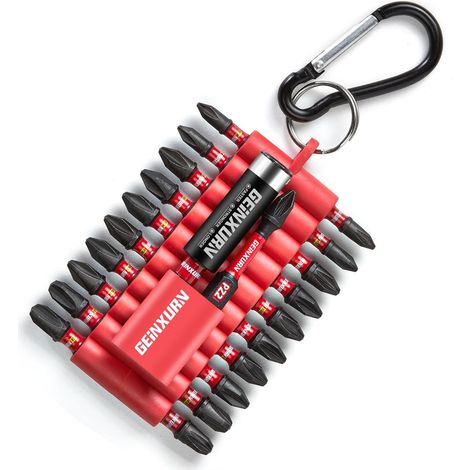 Lot de 22 Embouts de Vissage 25/50mm PH PZ, S2 Acier Allié Magnétique Embout de Tournevis Phillipes Pozidriv Jeu d'embouts pour Visseuse à Chocs avec Porte-embout et Bande de Stockage (1/5)