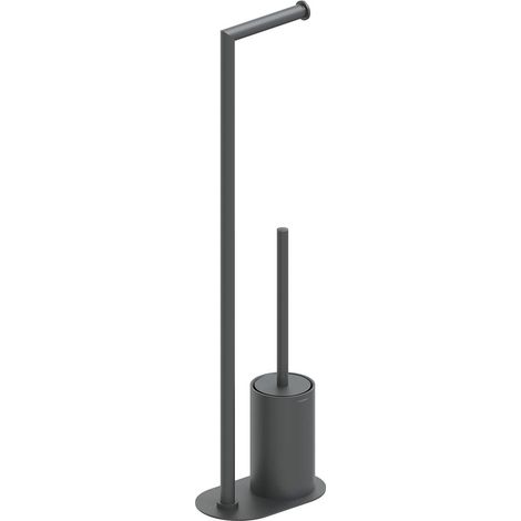 COSMIC Paper Holder with Toilet Brush, Matt Black, Architect S+ Collection (1/5)