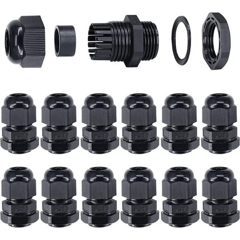 20pcs PG7 Plastic Waterproof Adjustable 3-6.5mm Connectivity Cable Gland Connectors Cable Gland Seals with Gaskets