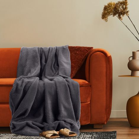 Paco Home Deko Wohnzimmer Decke Kuscheldecke Tagesdecke Boho Sofadecke Waschbar Flauschig Anthrazit, 150x200cm