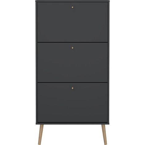 Bodo Schuhschrank 3 Klapptüren matte grau. (1/5)