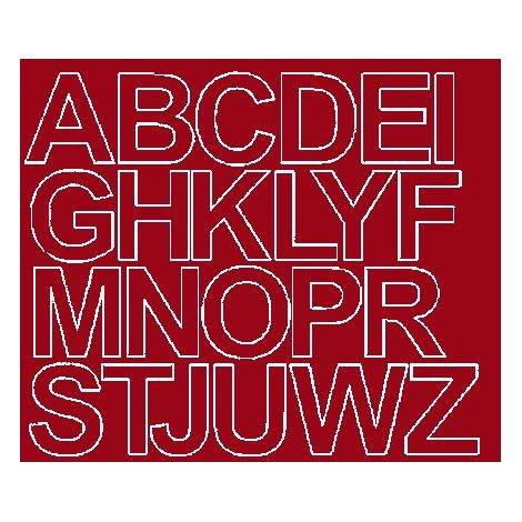 Letras adhesivas autoadhesivas de 4,5 cm, color rojo oscuro mate.