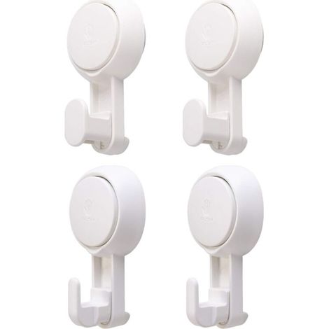 Set di 4 ganci a ventosa, girevoli a 360 gradi, portata massima 5 kg ciascuno, resistenti all'acqua e all'olio, per asciugamani e chiavi - Crezuo (1/4)