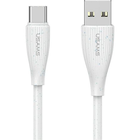 USAMS Green Series SJ714 Kabel 18W 3A USB-A auf USB-C 1m Weiß